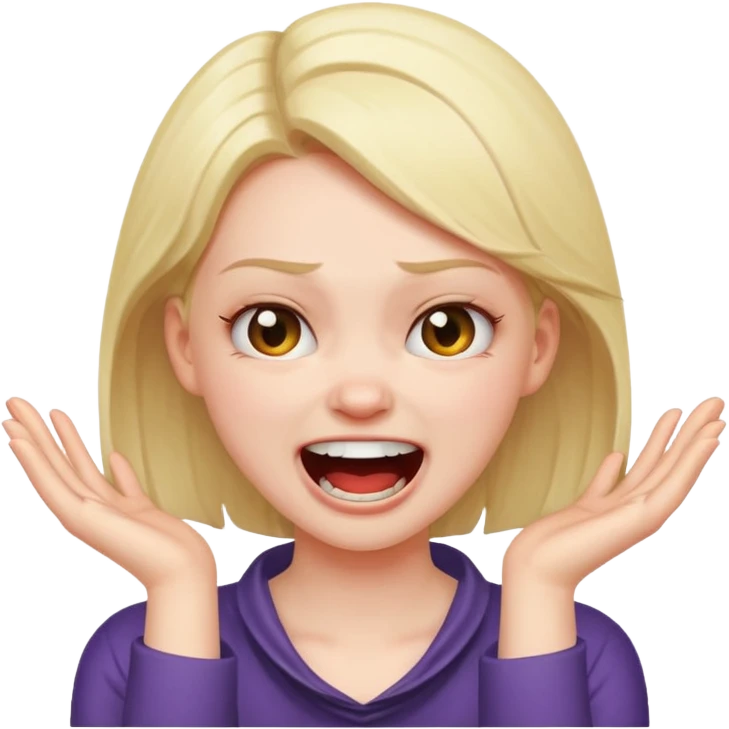 girl with hands around her neck angry laughing emoji