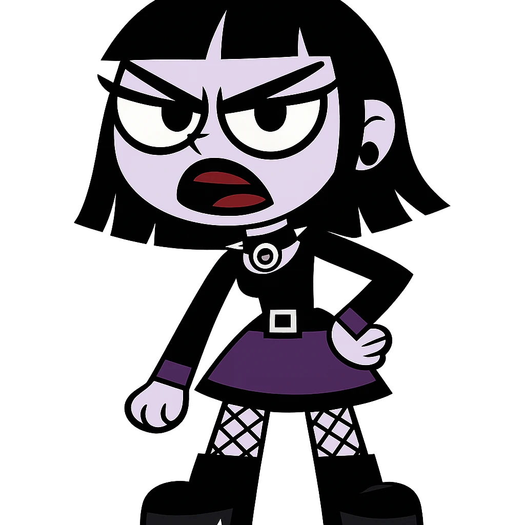 goth girl with exaggerated features emoji