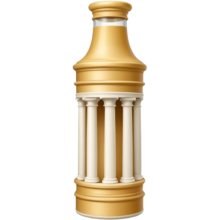 Creamy salad dressing in a bottle shaped like a roman ionic column emoji