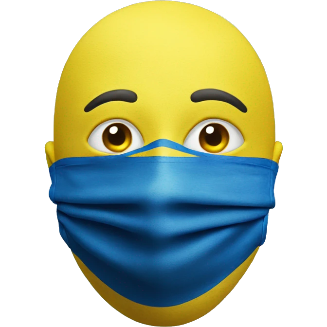 ukrainian flag with covid mask emoji