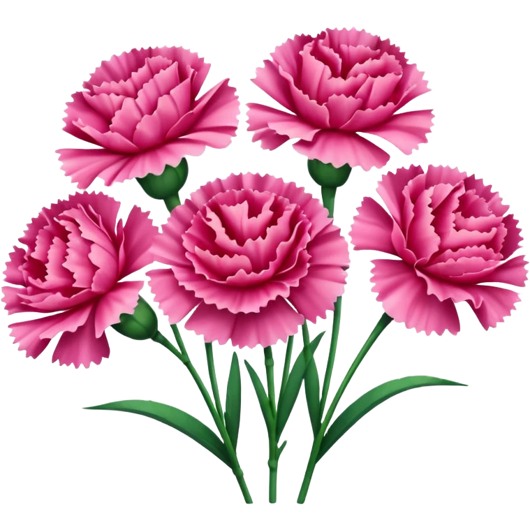 Carnation flowers in a line emoji