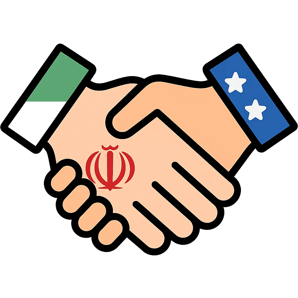 iran and america shaking hand emoji