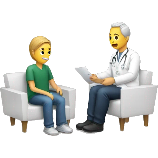 therapy session between a clinician and addict  emoji