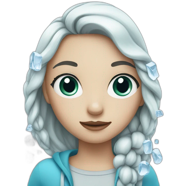 Girl with ice emoji