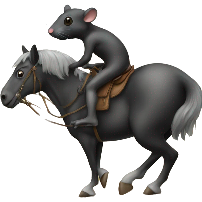 Black rat on a horse emoji