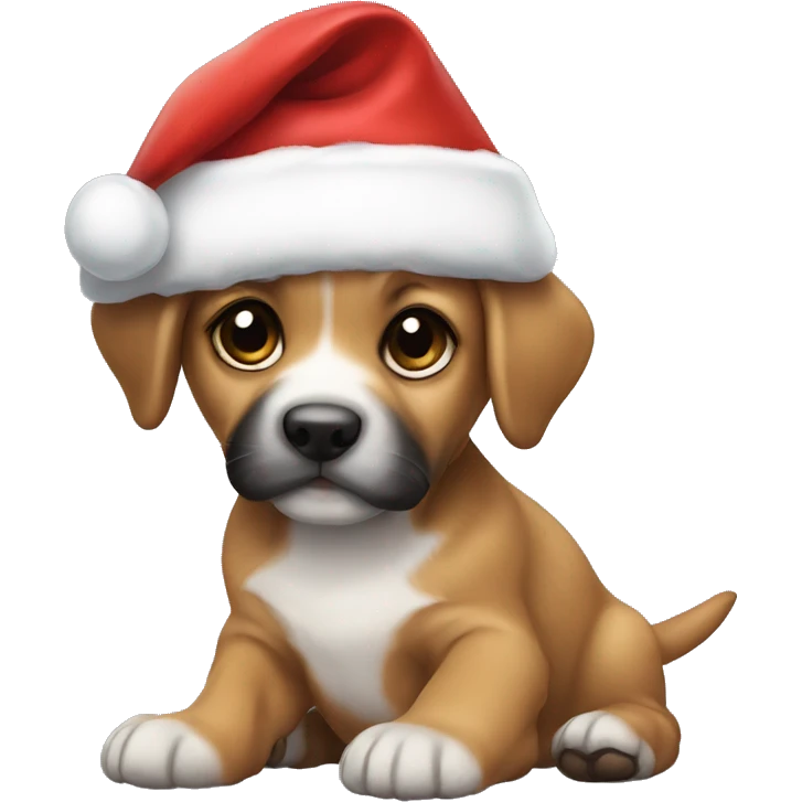 puppy with santa hat emoji