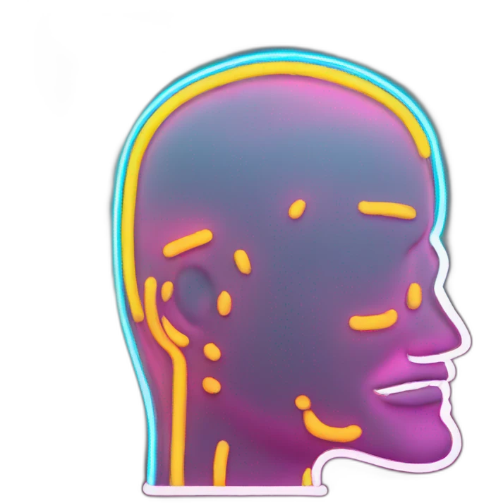 Juicy booty neon sign style man  emoji