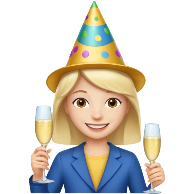 Emoji de un joven feliz de festejo solo cabeza  emoji