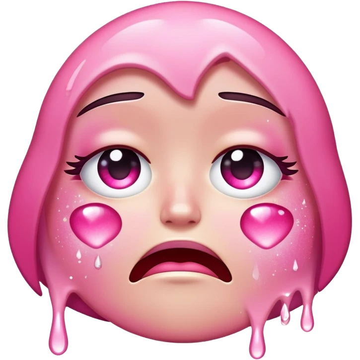 emoji crying pink glitters emoji