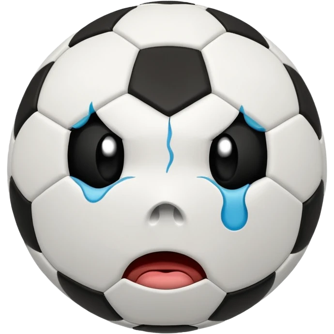 BALON DE FUTBOL CON CARAS LLORANDO emoji