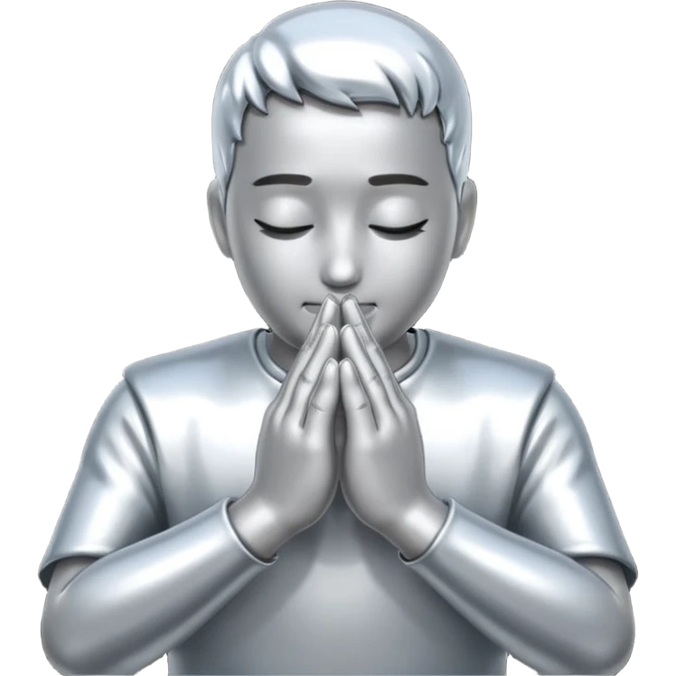 praying metallic hands, no gold emoji