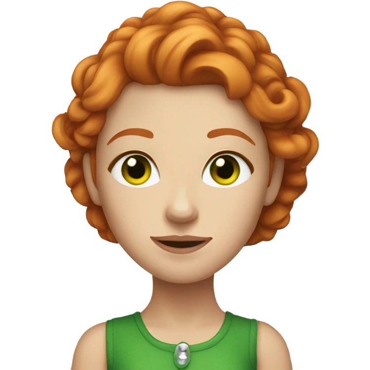 Ginger beautiful woman with ginger hair and green eyes  emoji