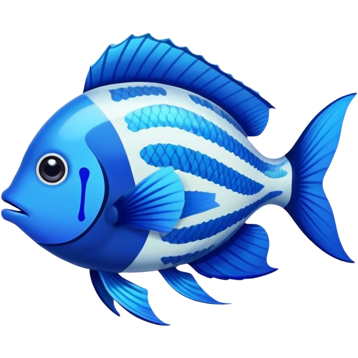 Blue tropical fish with vibrant colors emoji