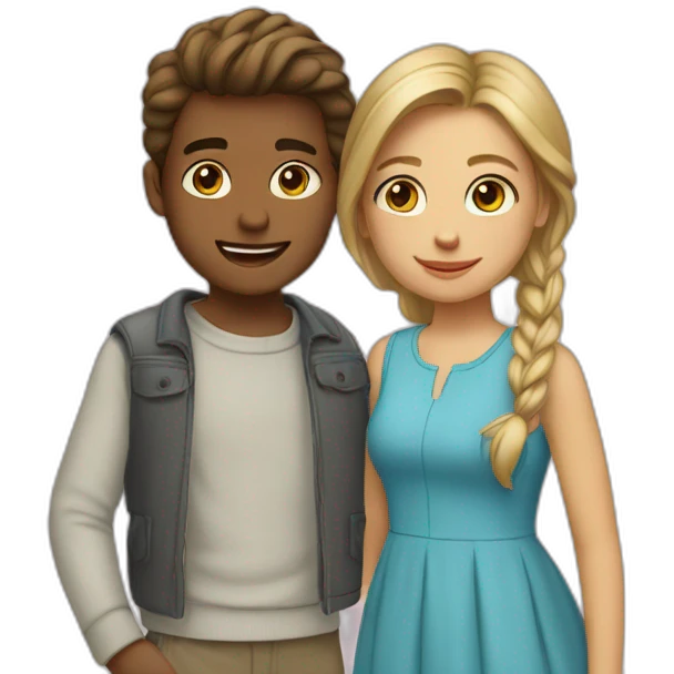 Un jeune couple d’enfants emoji