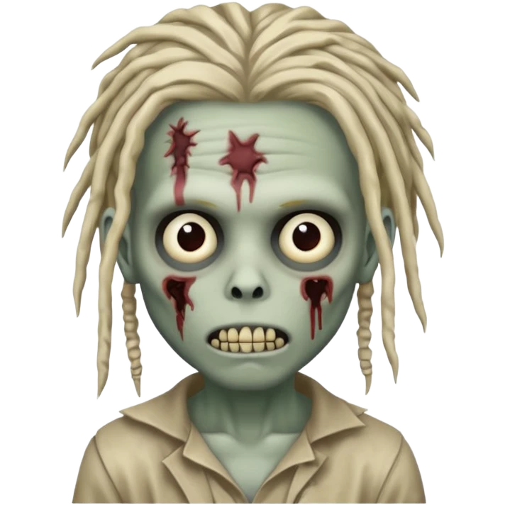 Zombie boy with dreads emoji