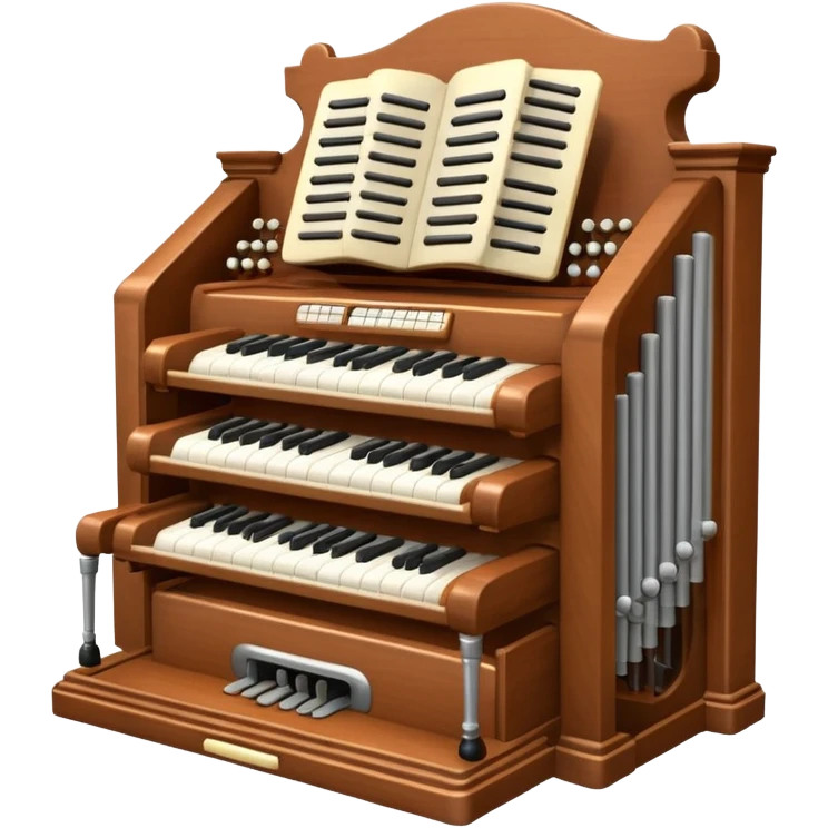A Pipe Organ with 3 manuals, pedal, emoji