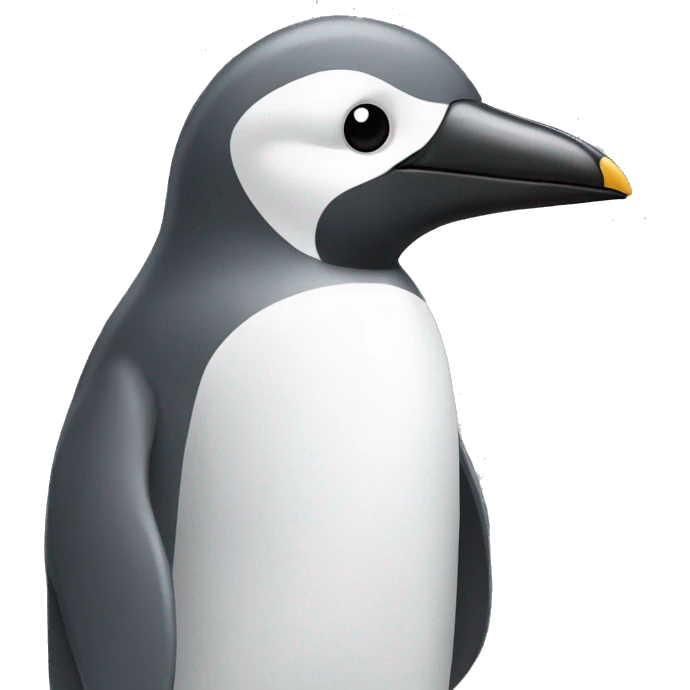 Pingouin gris et blanc avec un petit nez  emoji