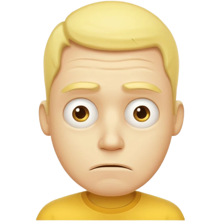 Very exhausted and confused emoji but with some humour about it - yellow man not realistic face emoji