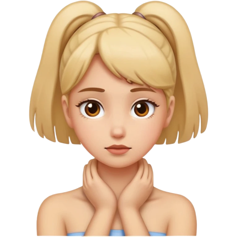 Girl with hands on neck emoji