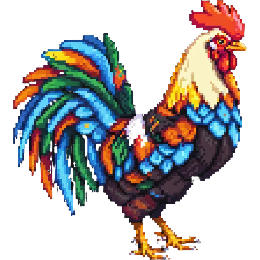Heihei chicken from Moana, colorful rooster emoji