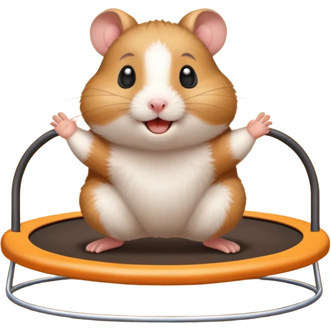 happy hamster on a trampoline emoji