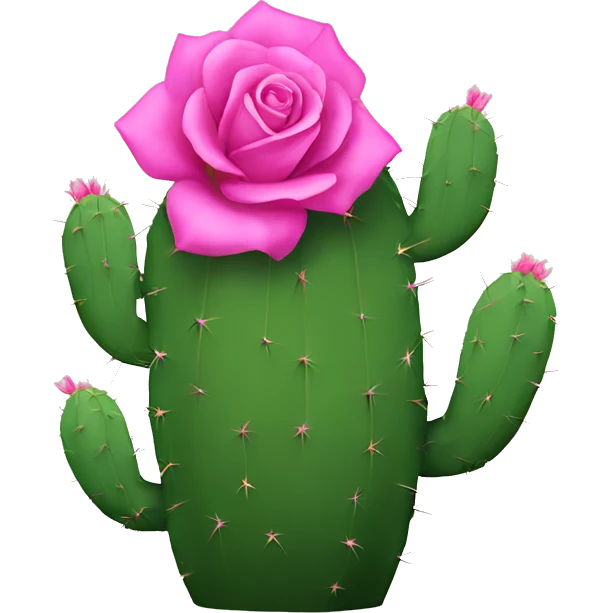 “A cactus hugging a pink rose.” emoji