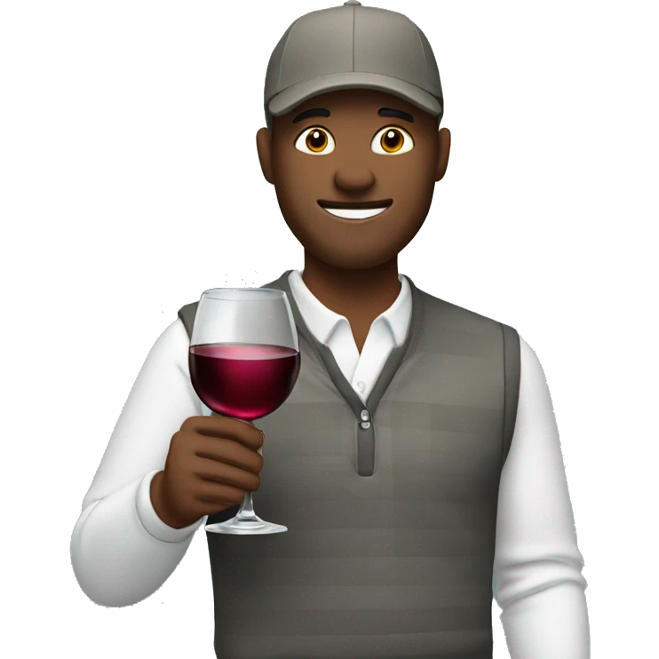 Golfer holding a glass of wine emoji