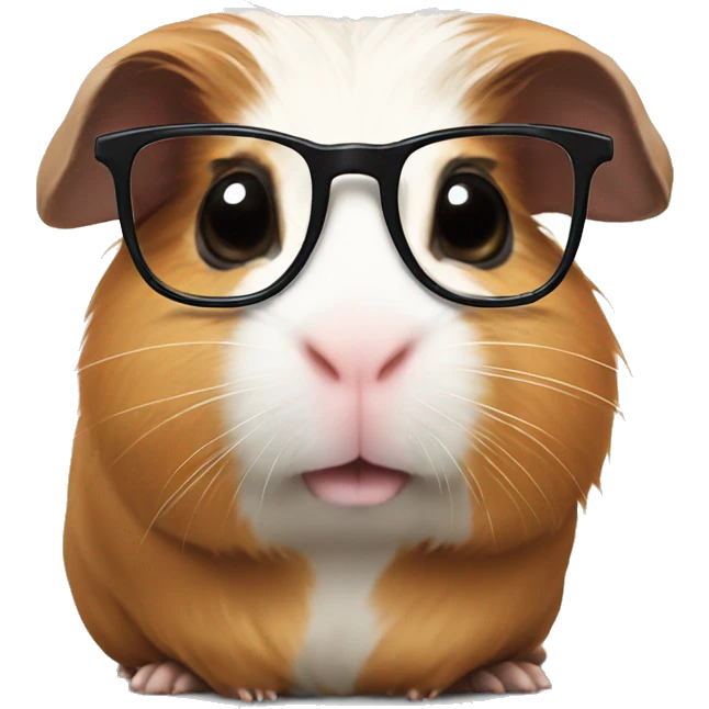 Guinea pig wearing glasses emoji