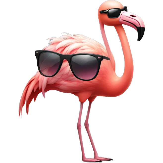 flamingo with sun glasses emoji
