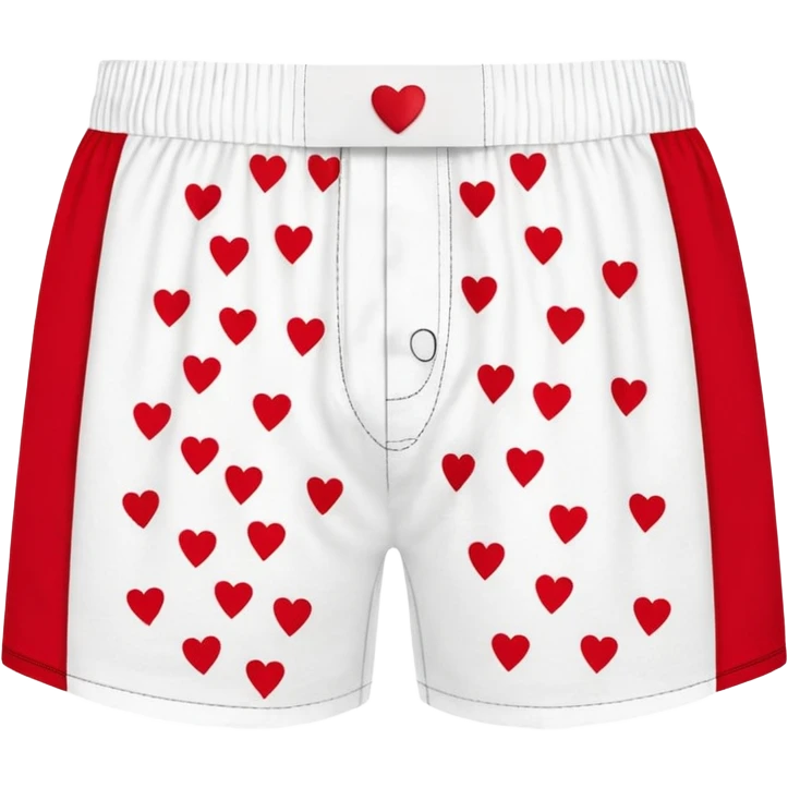 dungeon crawler carl's boxer shorts: white men's boxer shorts with print pattern of small red hearts emoji
