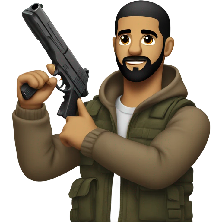 Drake with a gun ￼ emoji