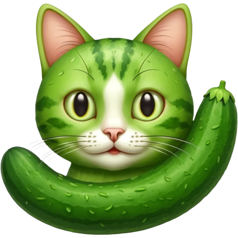 Cucumber cat put together  emoji