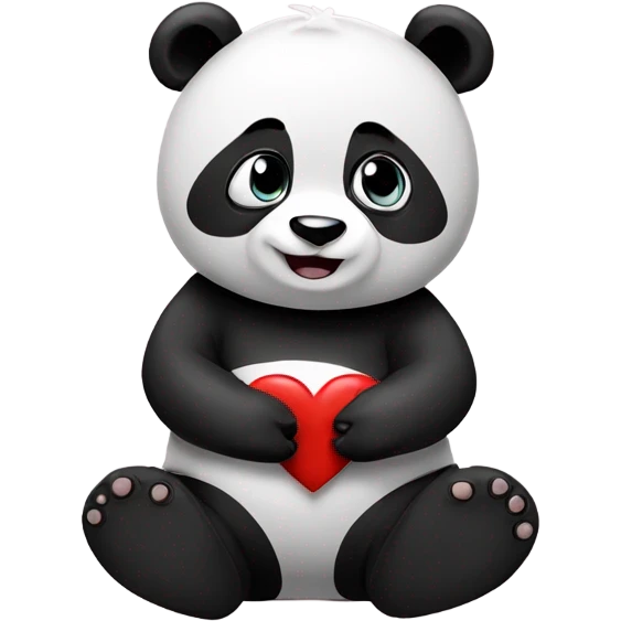 Panda hold break heart emoji