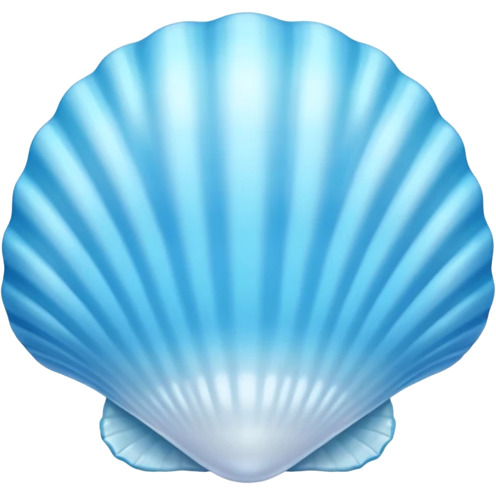 Light blue seashell emoji, pearl texture, soft gradient, smooth curves, glossy finish emoji