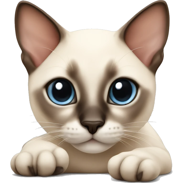 Siamese kitten laying emoji