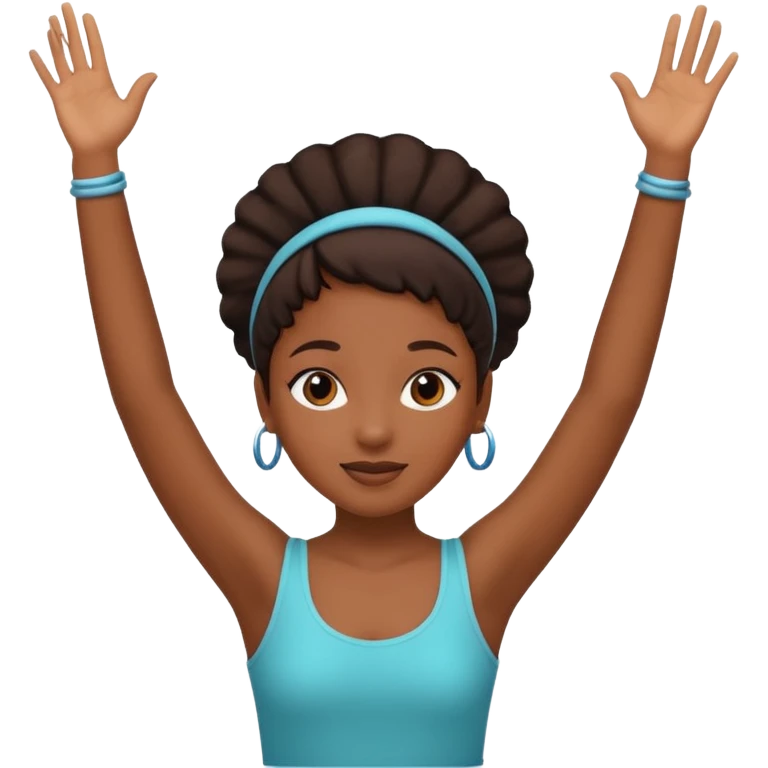 Black girl dancing with hands in the air emoji