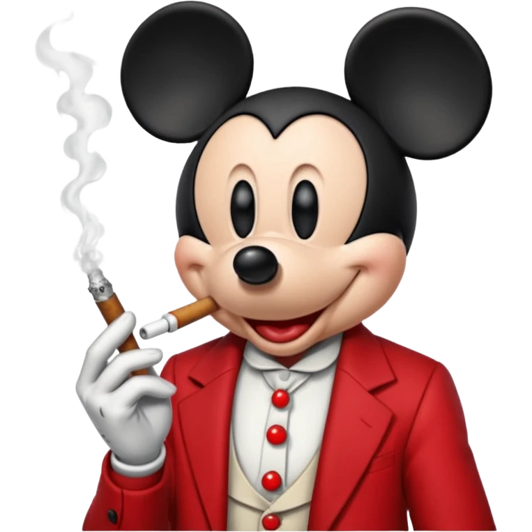 Mickey mouse smoking drugs emoji