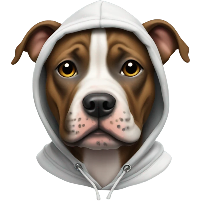 Staffie wearing a hoodie emoji