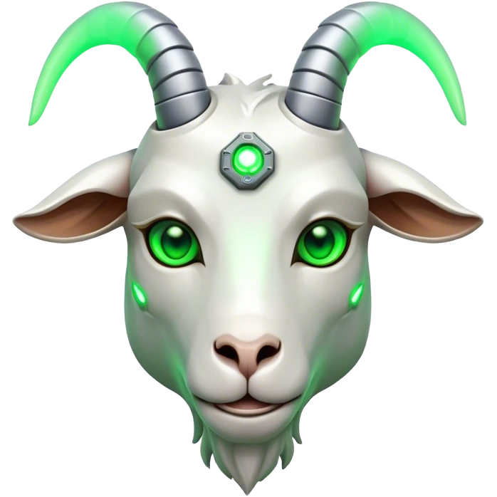 Cybrog Goat head green glowing eyes emoji