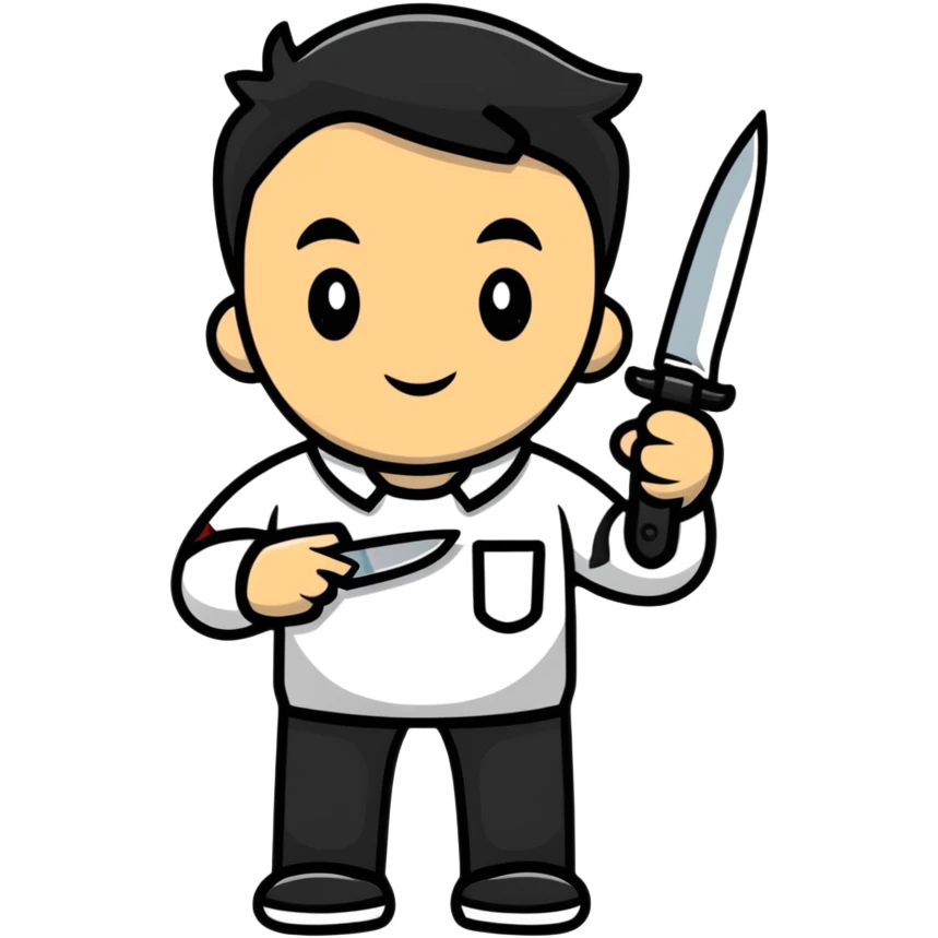 man holding a knife emoji