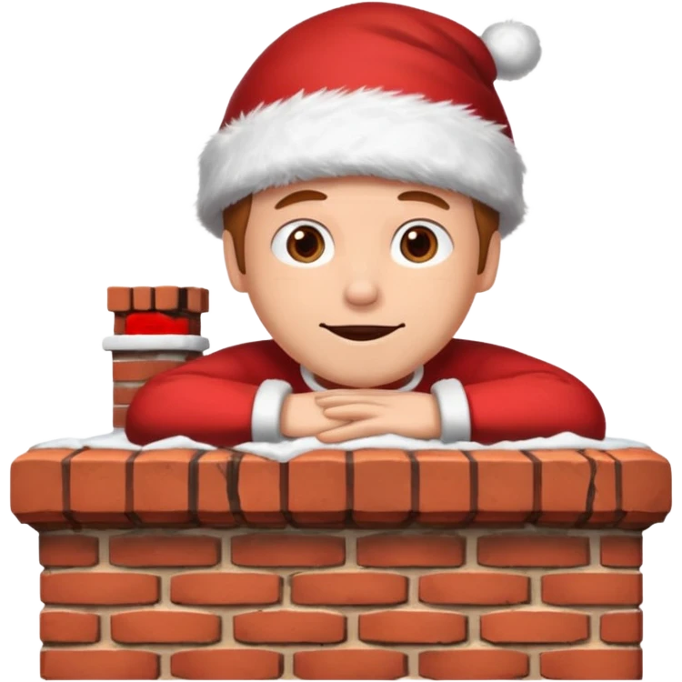 Cristmas male lie down on a chimney emoji