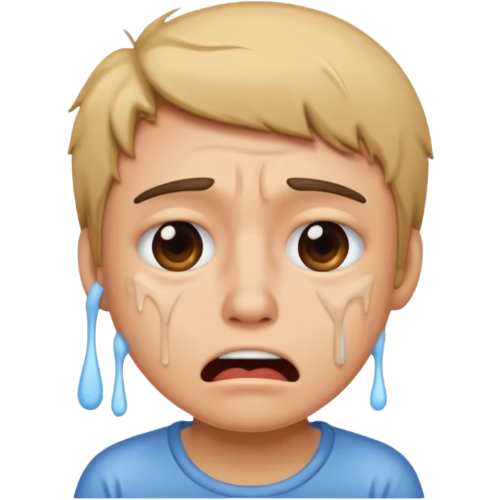 Person crying before cleaning emoji