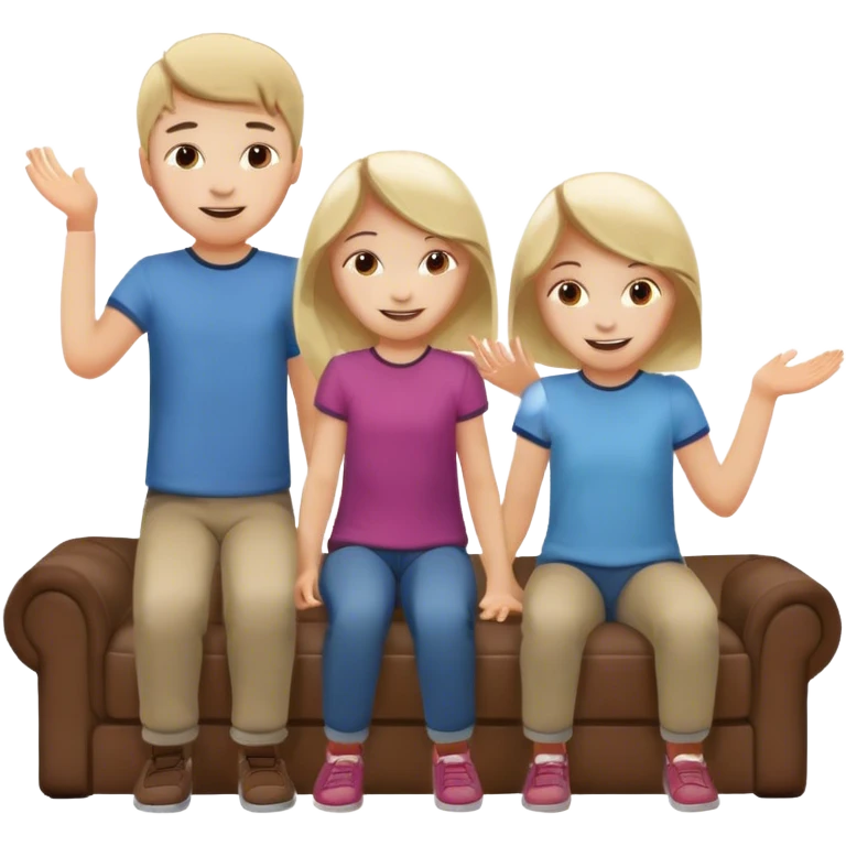 two kids playing at home emoji