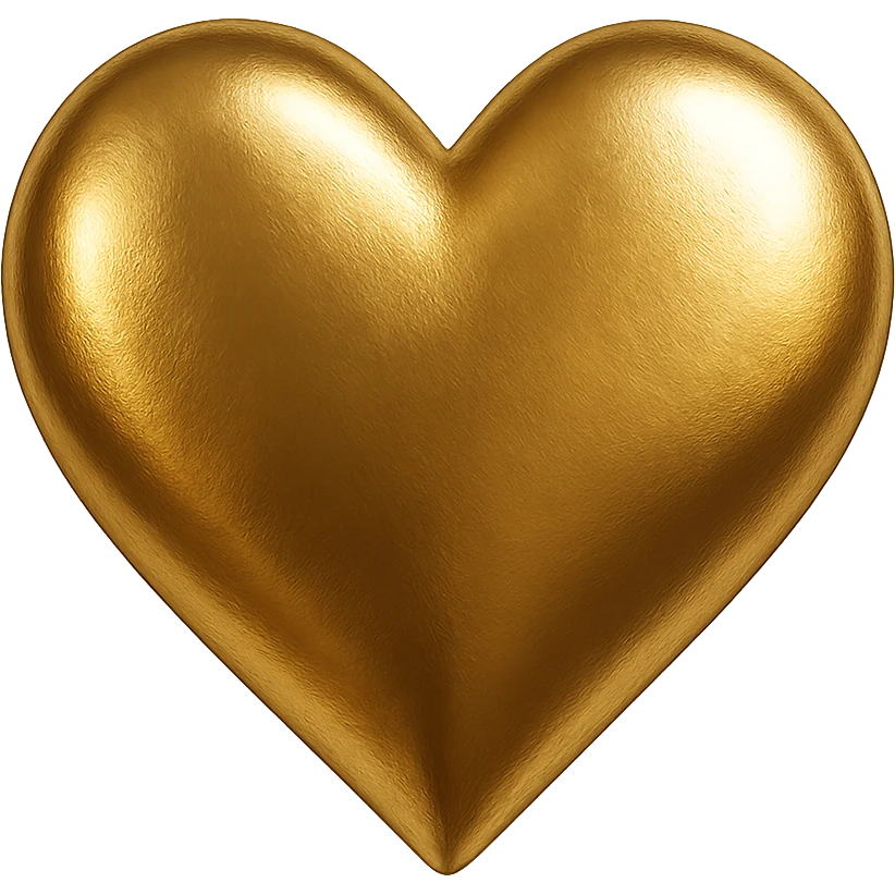 heart with a gold metallic finish emoji