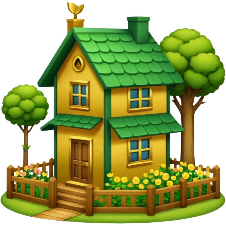 a home which has garden like and the home has slack emoji,  emoji