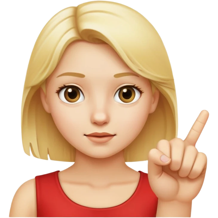 Blond girl raising a finger  emoji