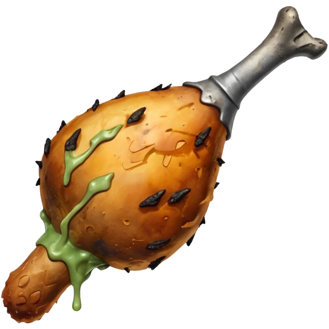 Rotten chicken drumstick emoji