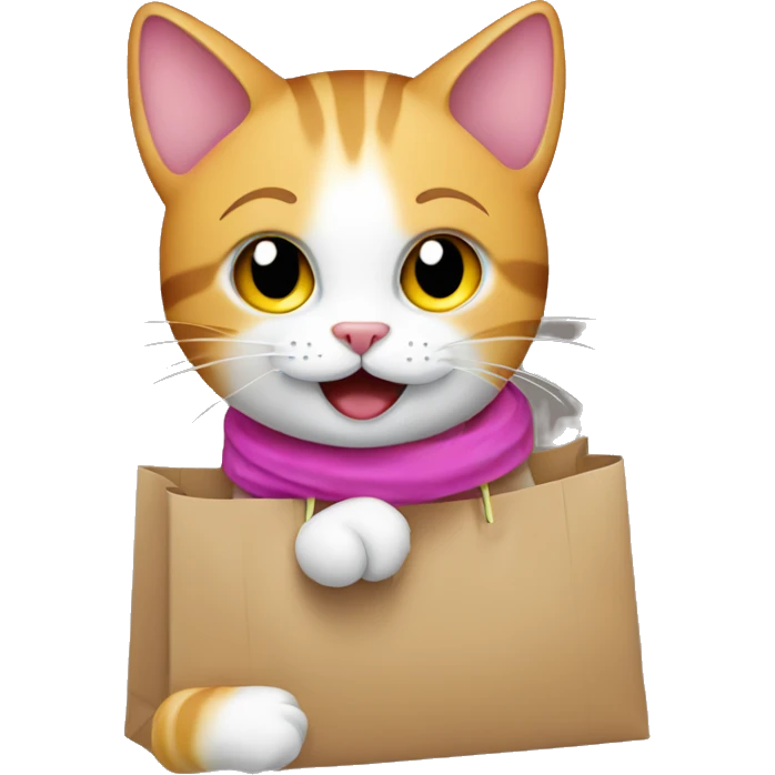 happy gay cat on a shopping spree emoji