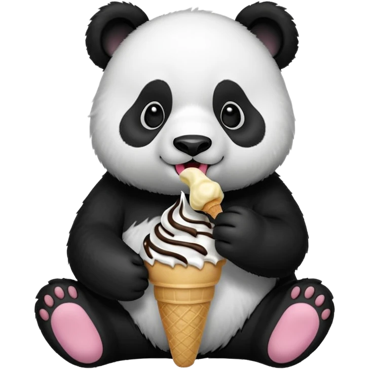 Panda eating ice cream emoji