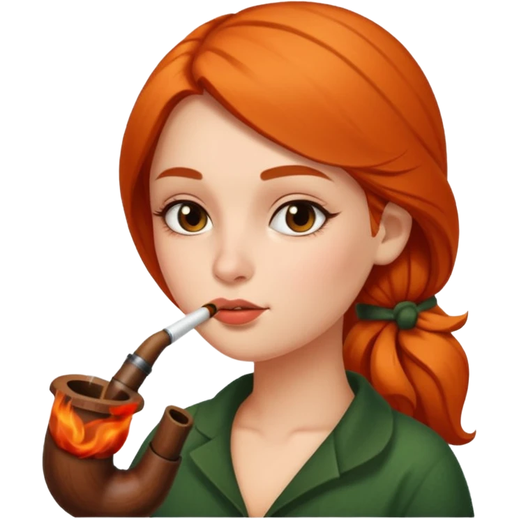 Hot girl smoking a pipe emoji